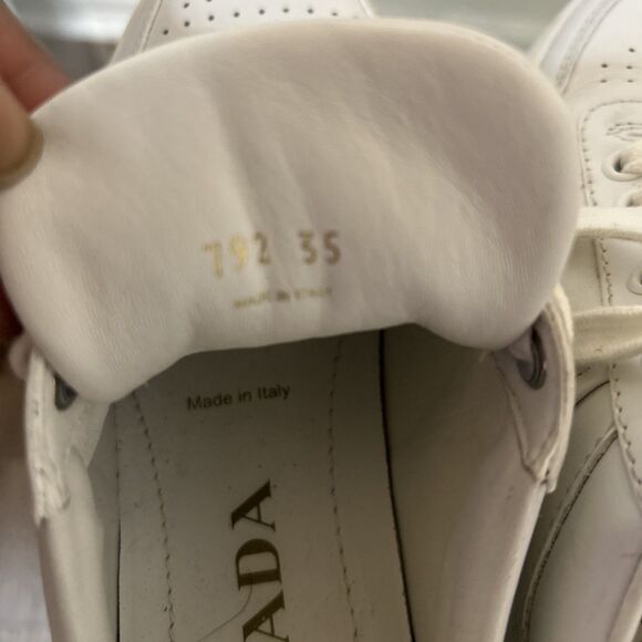 Prada White Leather Platform Sneakers Women’s EU 35 US 5 - Picture 6 of 7
